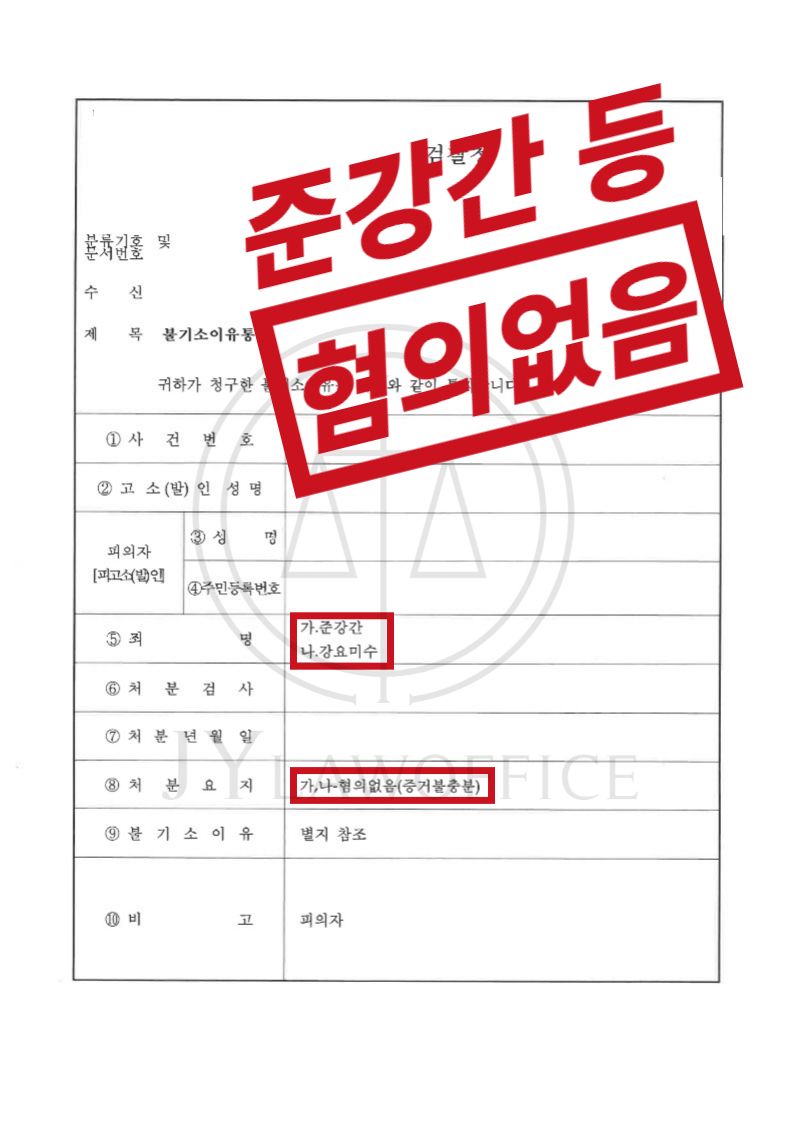 준강간 등, 유리한 전략으로 최종 혐의없음 이미지 1