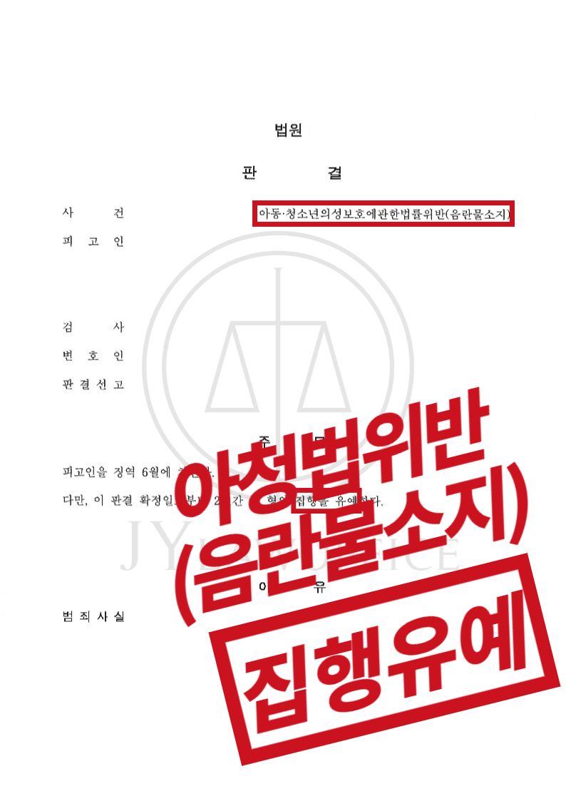 아청법위반(아청물소지), 최종 집행유예 이미지 1