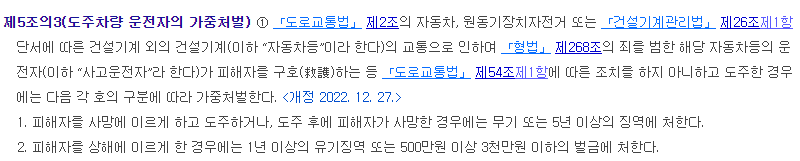 김호중 사건으로 알아본 뺑소니, 위험운전치상죄, 범인도피교사죄 이미지 1