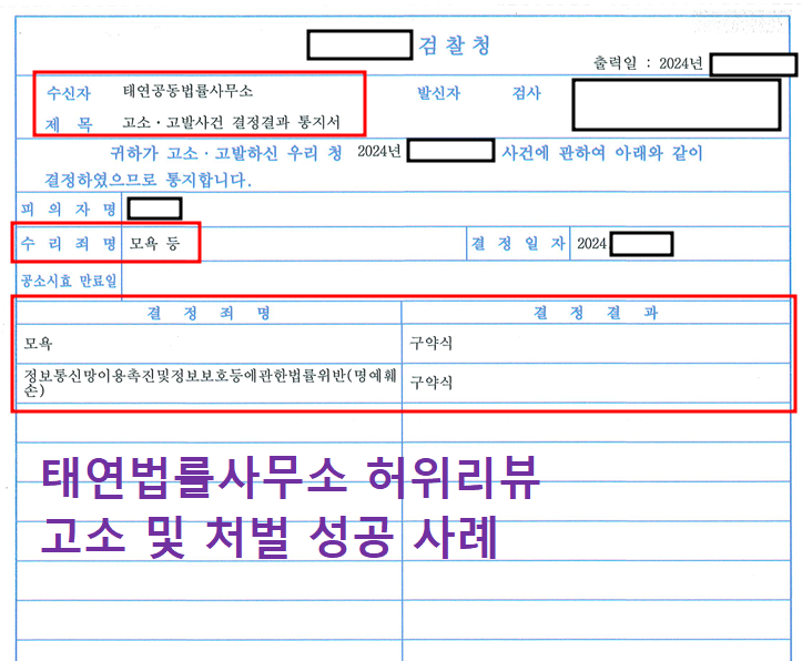 [성공사례] 허위리뷰 고소, 리뷰고소하기! 어렵지 않습니다. 이미지 1