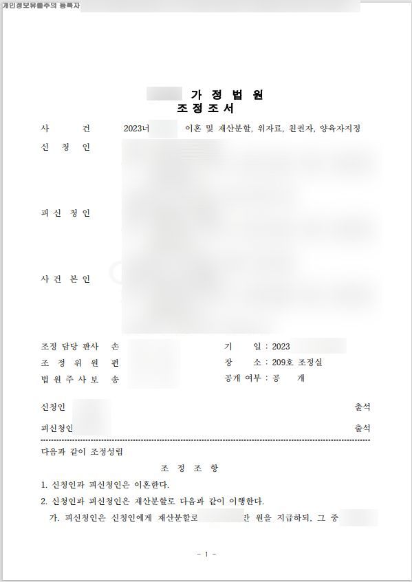 소송 전에 남편을 설득하여 조정에 성공한 사례 이미지 1