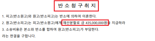 가출한 배우자의 재산분할청구 75% 감액시킨 성공 사례 이미지 3