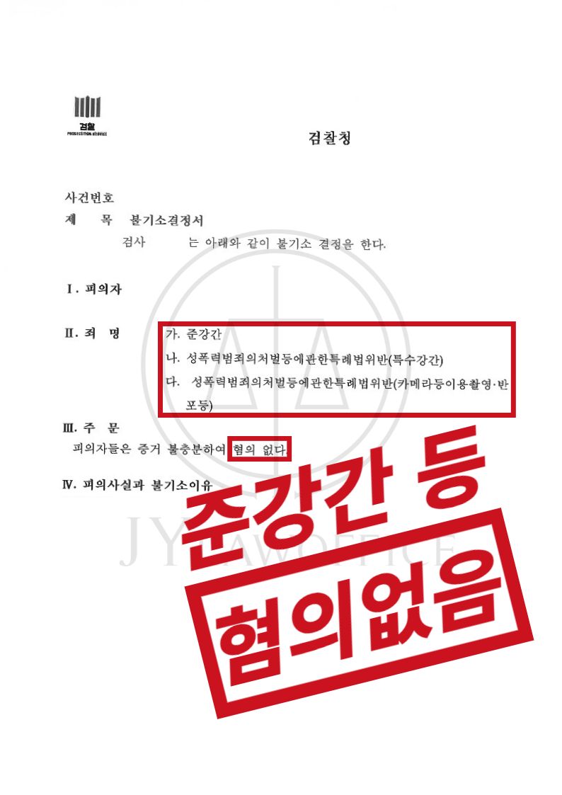 특수강간, 명백한 증거자료로 '혐의없음' 이미지 1