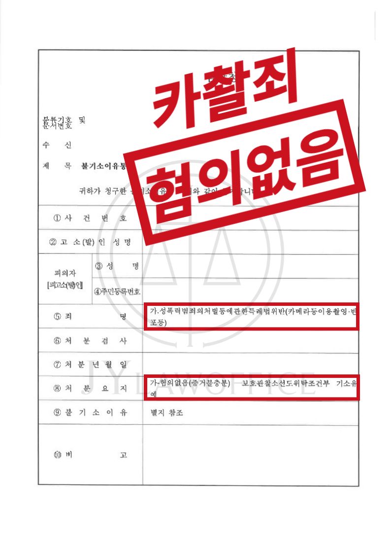 카촬죄, 실형 위험 있었으나 '혐의없음' 이미지 1