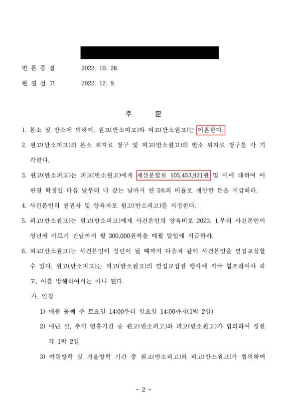 [이혼] 성격차 이혼, 혼인기간 2년임에도 재산분할 1억원 선고 이미지 2