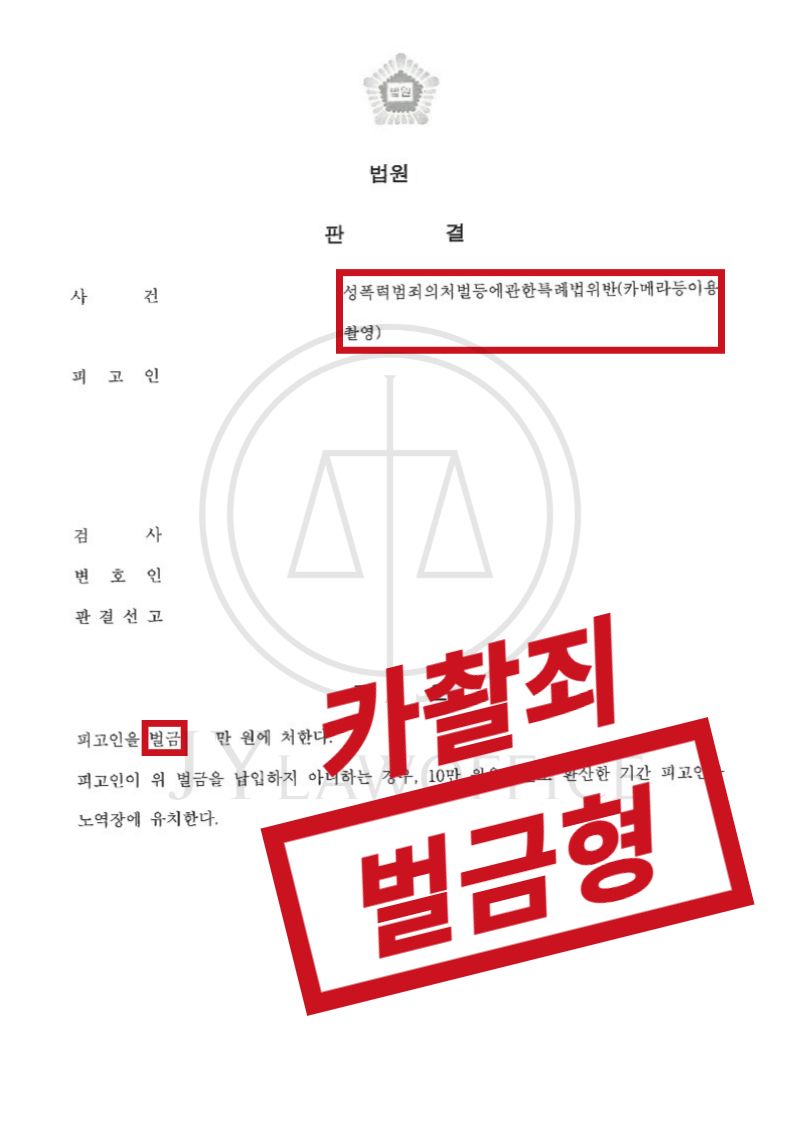 카메라등이용촬영죄, 실형 아닌 선처로 이미지 1