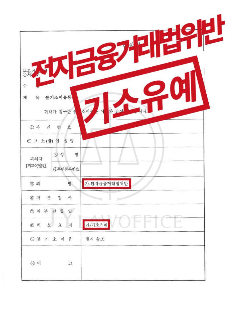 전자금융거래법위반, 혐의 사실 있었으나 기소유예 이미지 1