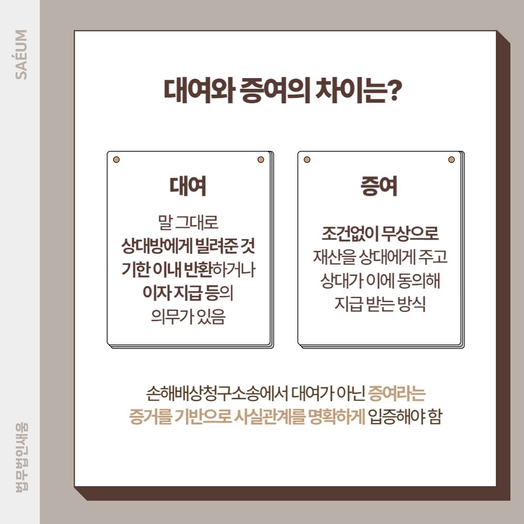 증여 VS 대여금 입장차이로 인한 손해배상청구소송 방어 이미지 2
