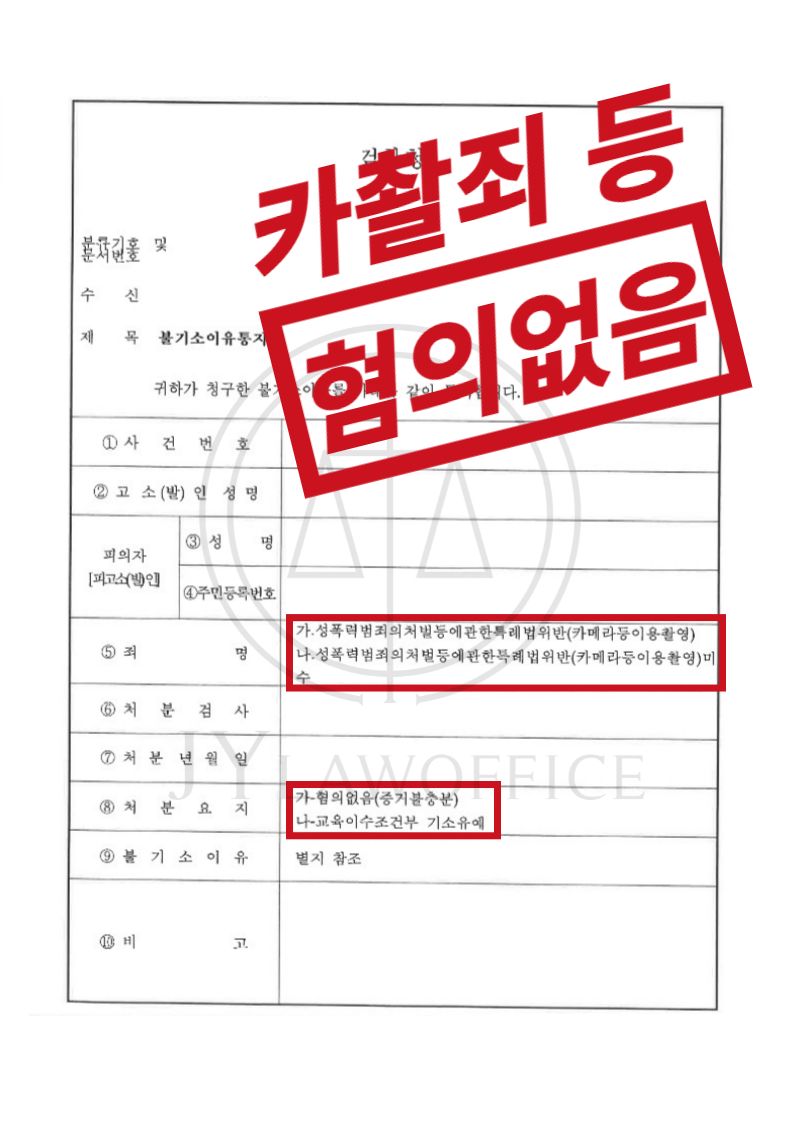 카메라등이용촬영죄, 혐의없음 이미지 1