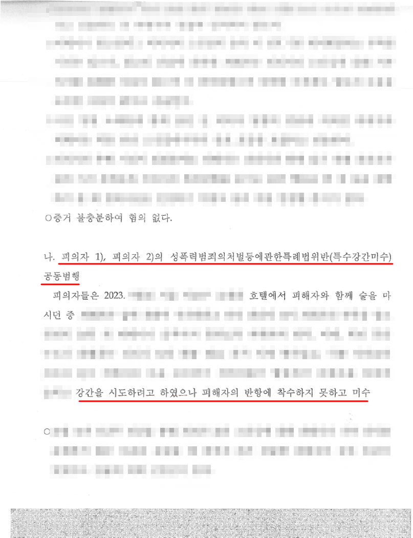 호텔내 특수강간미수에 대하여 무혐의 불송치 결정을 이끌어낸 사례 이미지 3