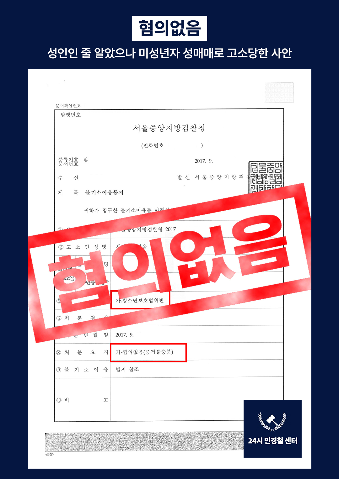 [✅무혐의] 오픈채팅에서 만나 미성년자 성매매로 고소당한 사건❗ 이미지 1