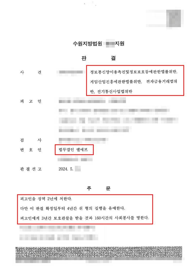 게임 악성프로그램을 유포 및 판매 사건에서 집행유예 판결 사례 이미지 1