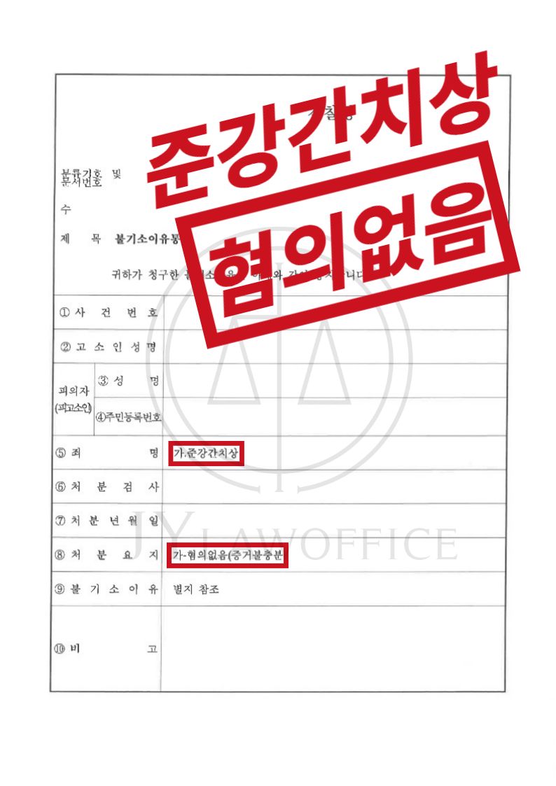 준강간치상, 혐의없음 이미지 1