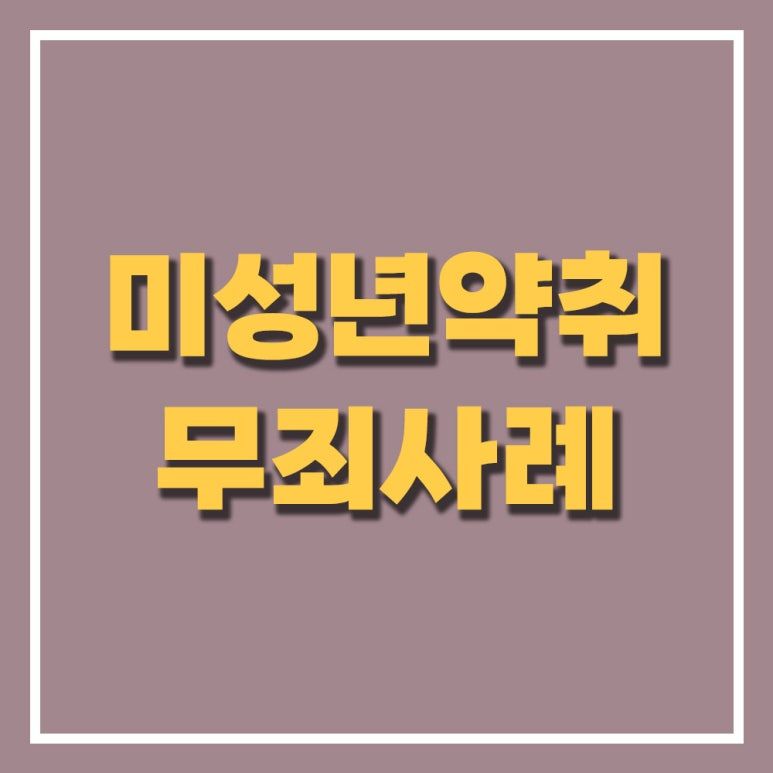 미성년자약취유인죄 처벌 무죄판결 승소사례 이미지 2