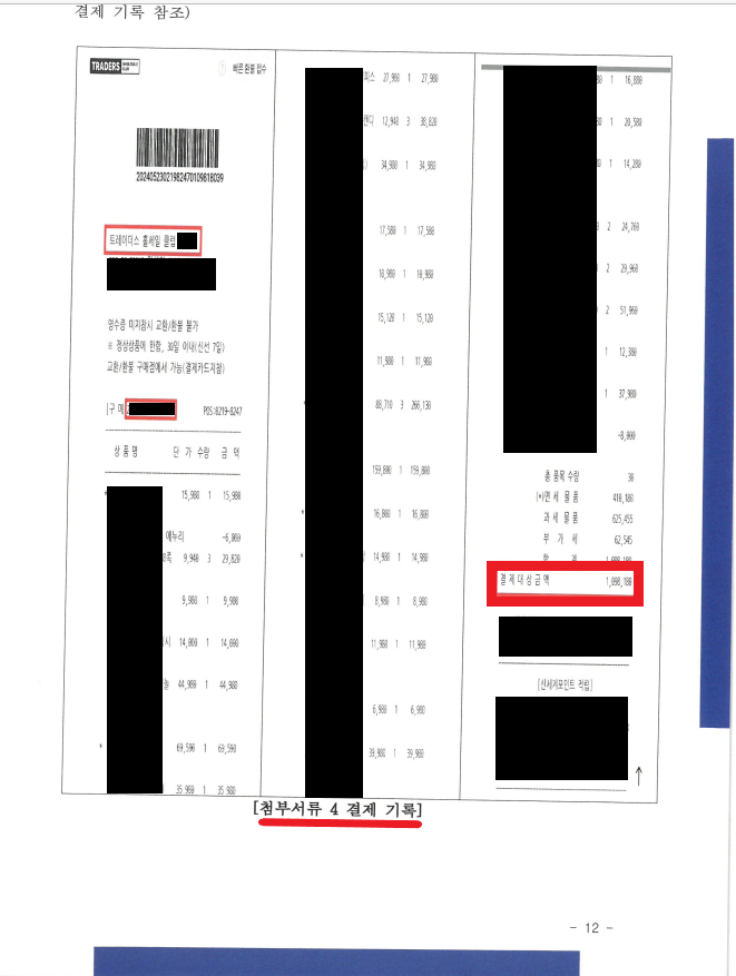 이마트에서 2회에 걸쳐 100만 원 넘는 물건을 절도한 사건 이미지 1