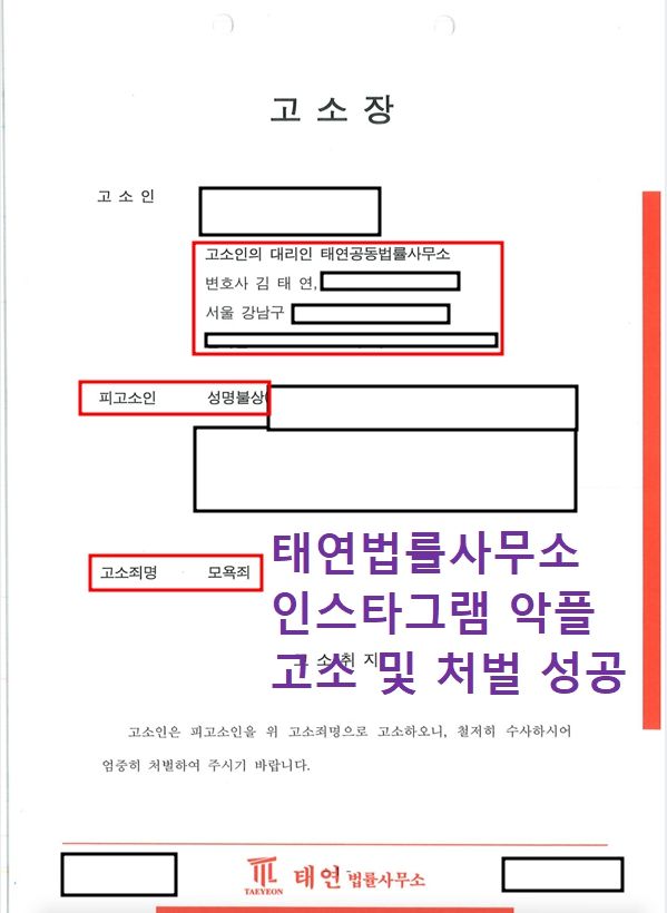 인스타그램 악플 고소 전문변호사와 함께 처벌 성공하다 이미지 1