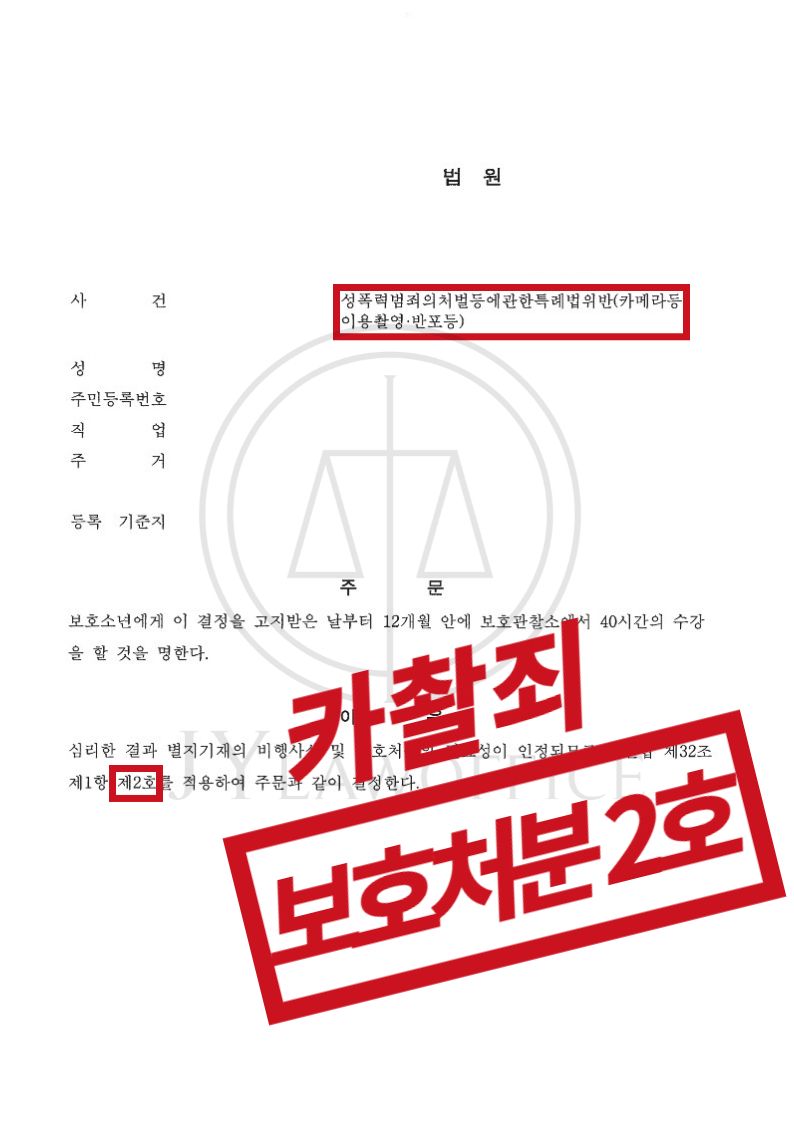 소년범죄(카촬죄), 보호처분 이미지 1