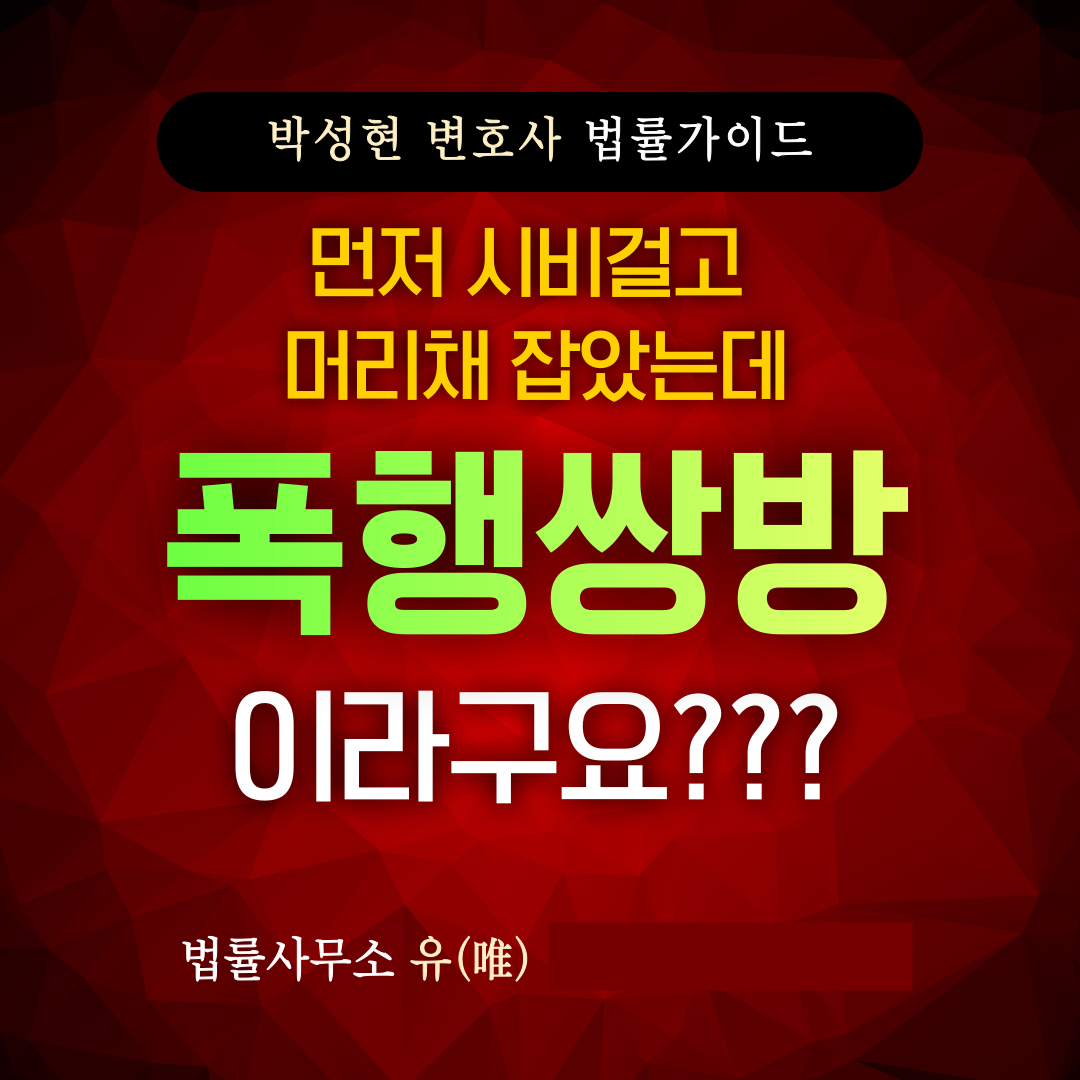 먼저 머리채 잡혔는데 폭행쌍방이라고요? - 박성현변호사 카드뉴스 이미지 1
