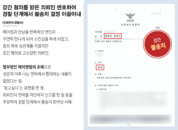 [혐의없음] 합의한 성관계 명백한 증거로 적극 대응해 성공! 이미지 1