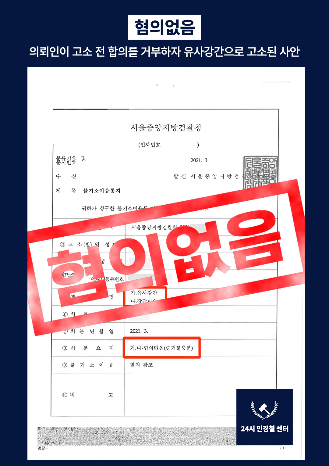 [✅무혐의] 고소 전 합의 거절 뒤 유사강간으로 고소된 사례❗ 이미지 2