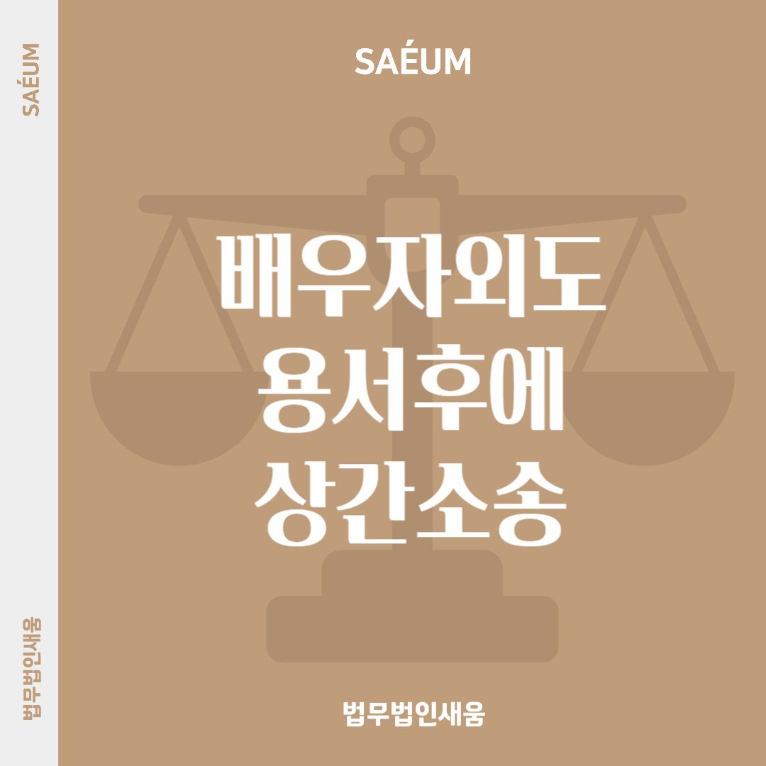 배우자 외도 용서한다고 해도 상간소송은 별개 이미지 1