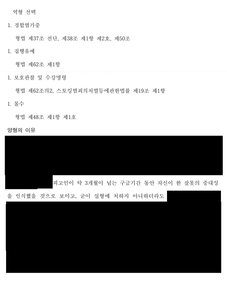 [위치정보법위반,스토킹/집행유예] 사전구속 피고인 집행유예 석방 이미지 2
