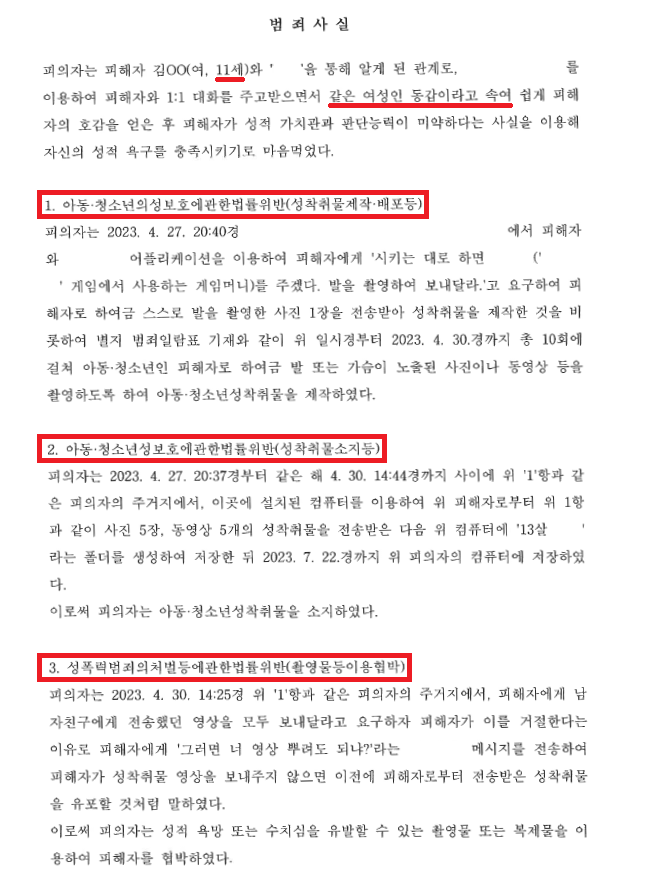 [성착취물제작등, 촬영물등이용협박] 나이와 성별을 속이고 접근 이미지 1