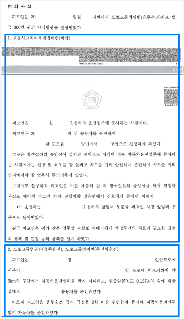 음주무면허운전 사고 단기 재범 항소심: 집행유예→벌금 감형 이미지 2