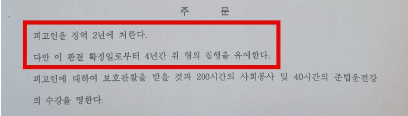 음주운전재범 0.03% 집행유예 받은 사례 이미지 1