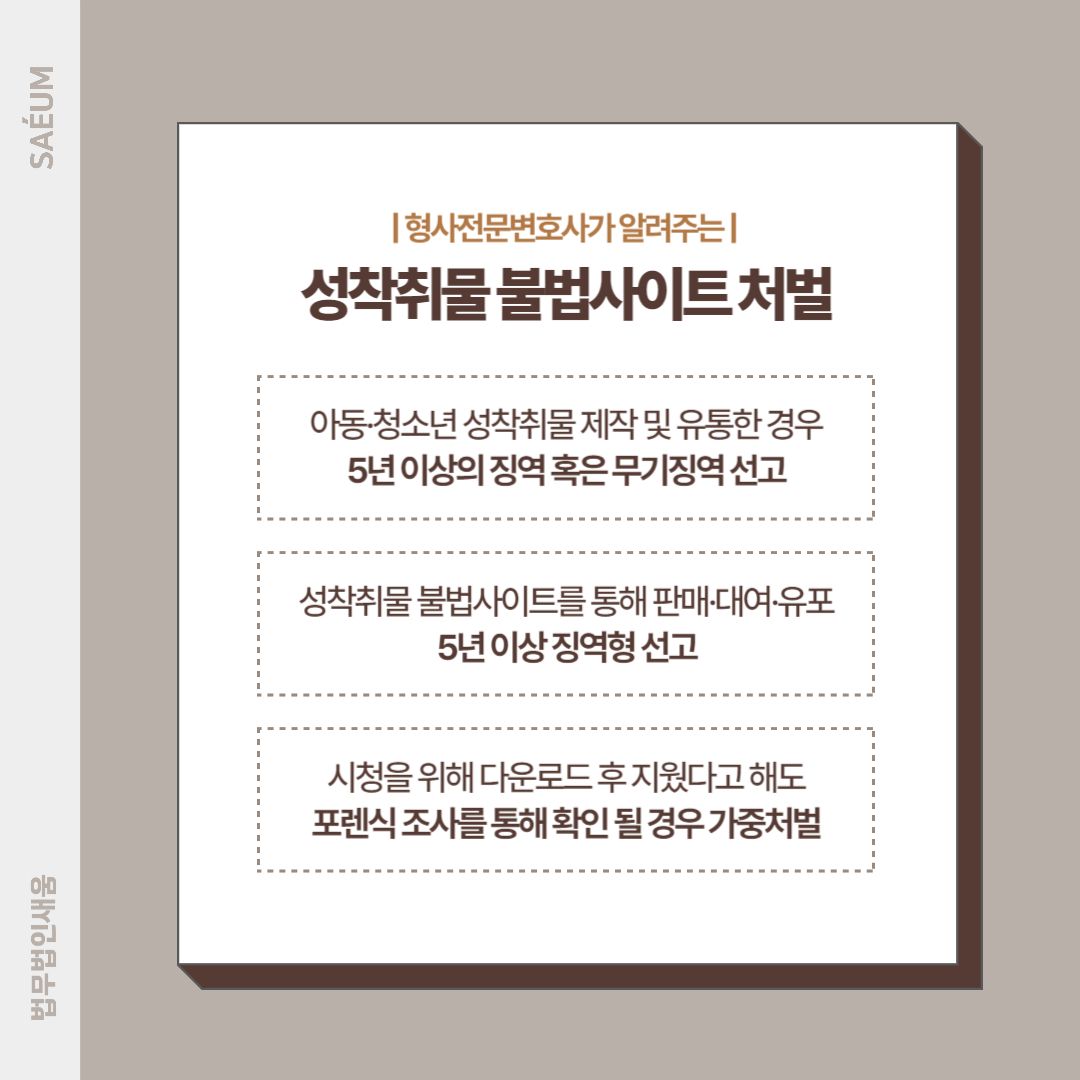 성착취물 불법사이트 관련 사건 연루되었다면 형사전문변호사 찾아야 이미지 2