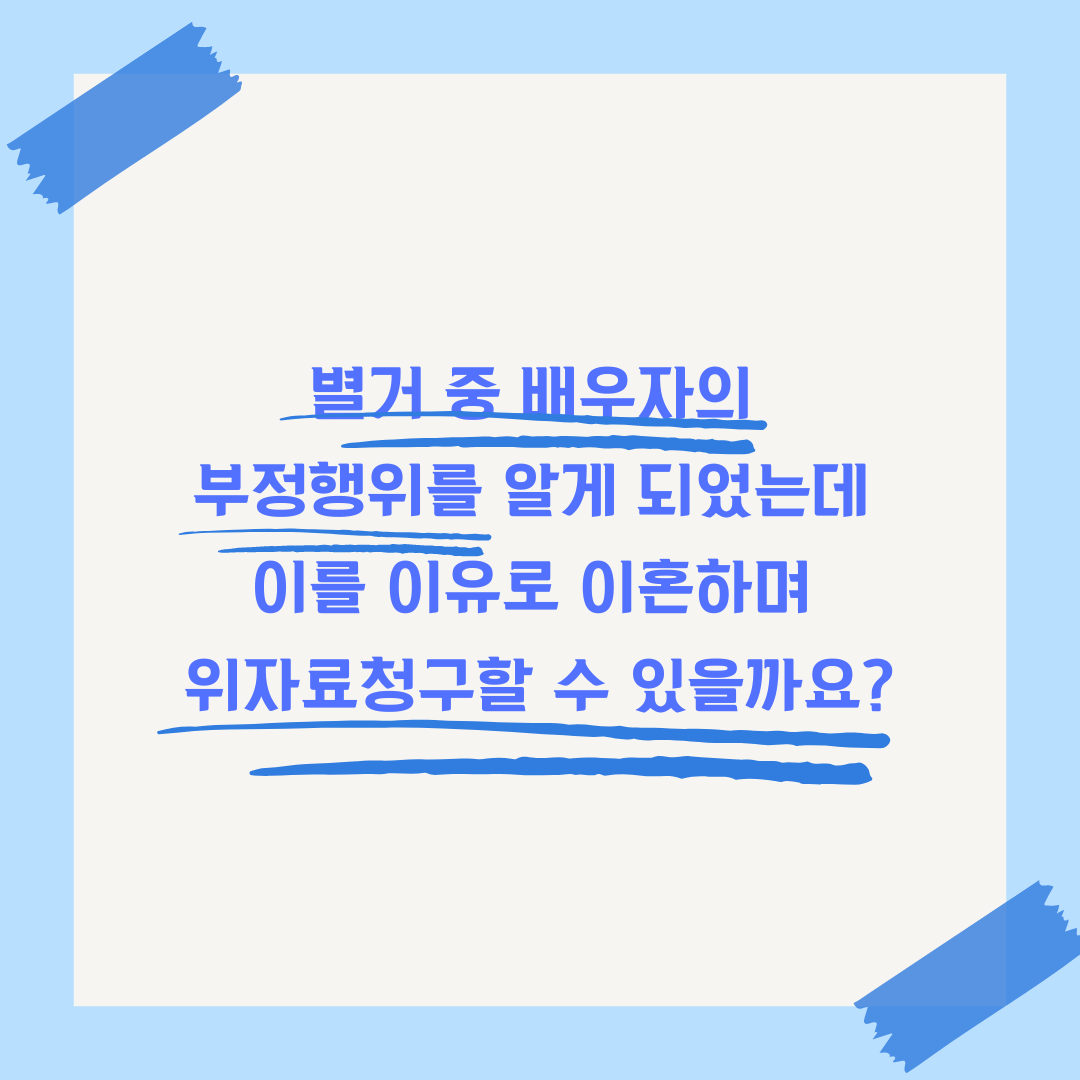 별거이혼(1) ; 별거 중 외도 이혼소송 위자료청구 이미지 3