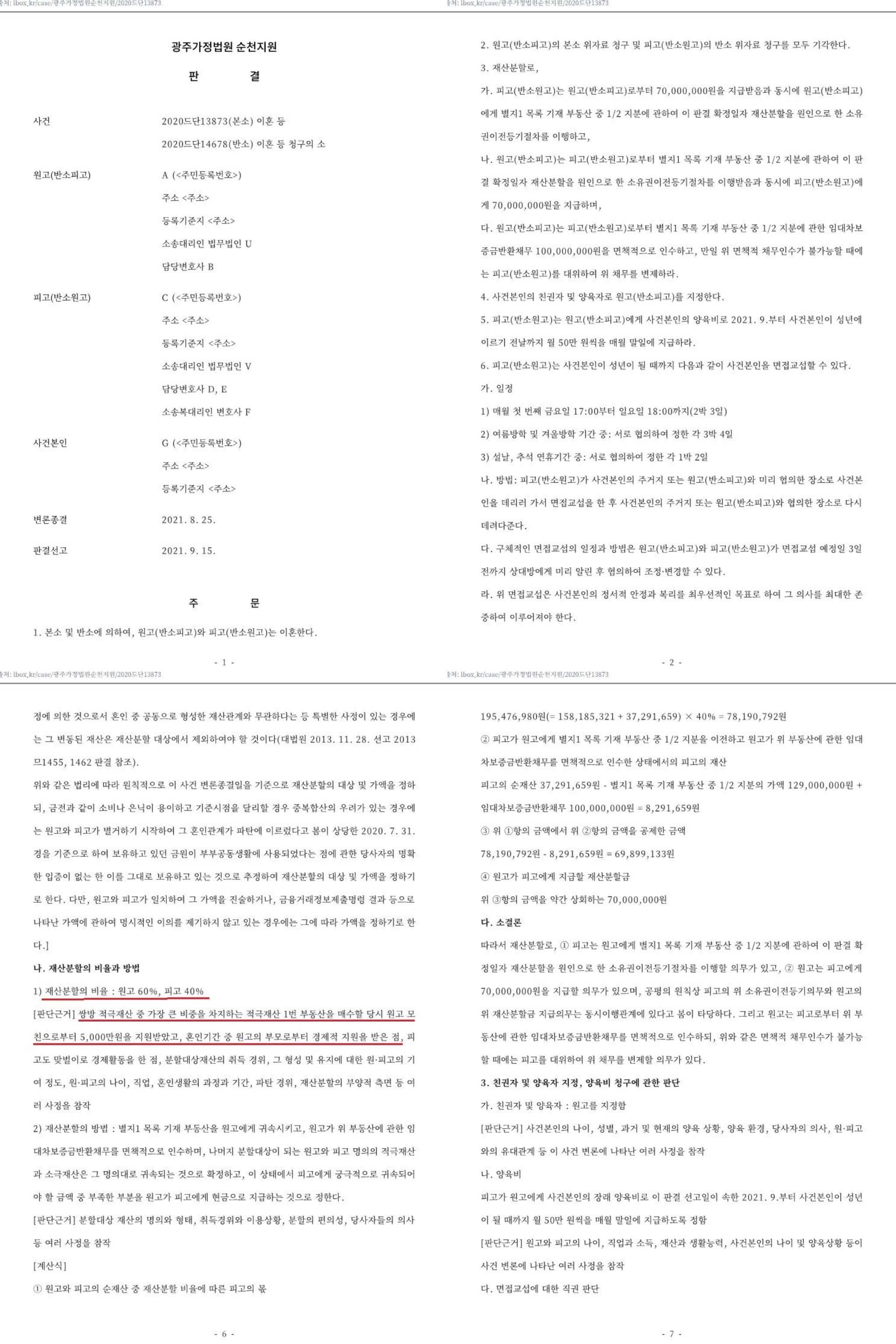 맞벌이 부부의 재산분할 비율 문제 이미지 2