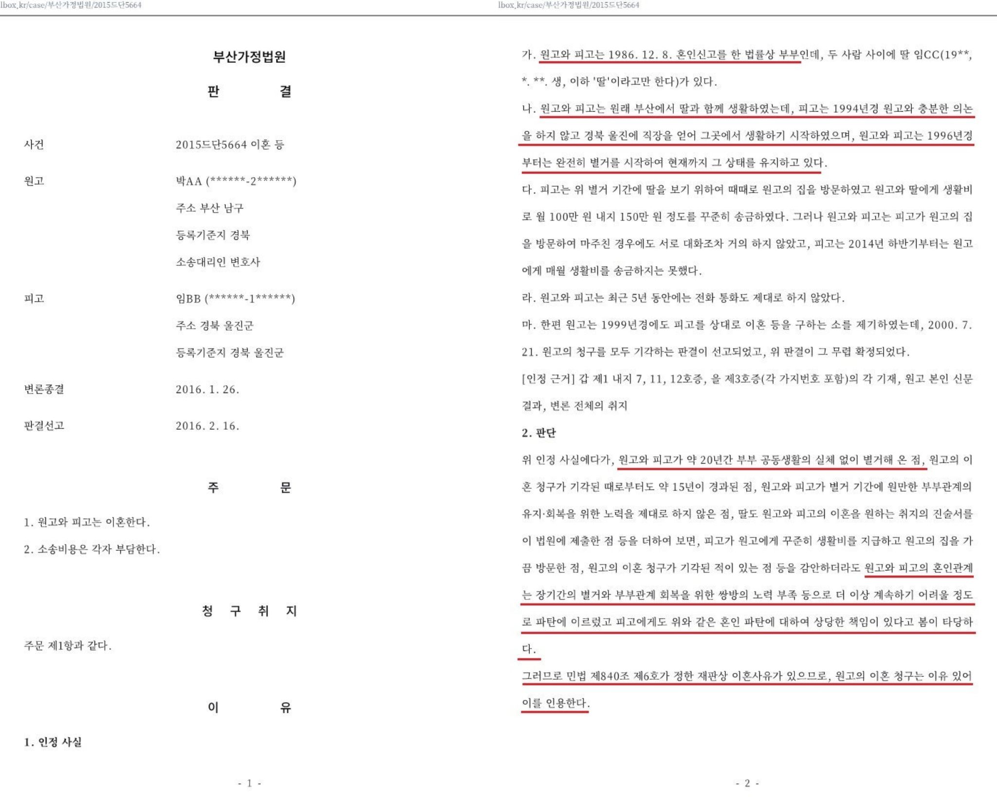 장기간 별거와 이혼원인 이미지 5