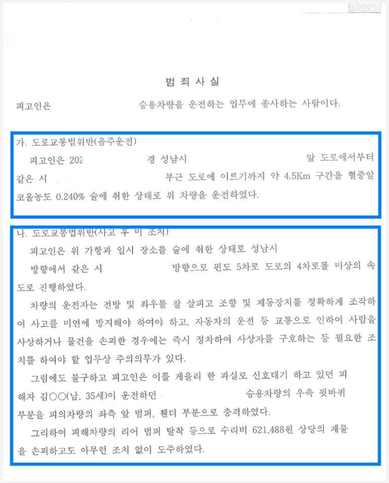 음주수치 0.240%의 만취 상태로 사고 후 도주한 뺑소니 이미지 2