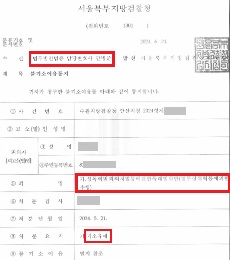 [업무상위력등에의한추행] 기소유예 이미지 2