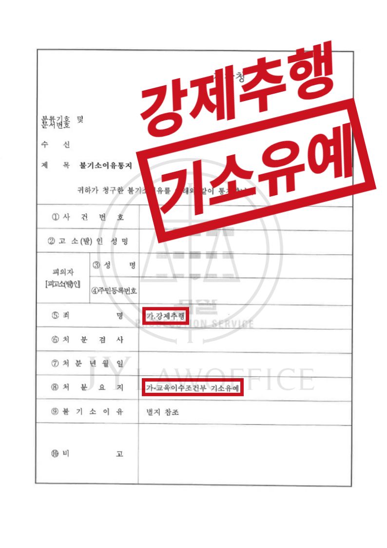 강제추행, 범행 정도에 따른 기소유예 이미지 1