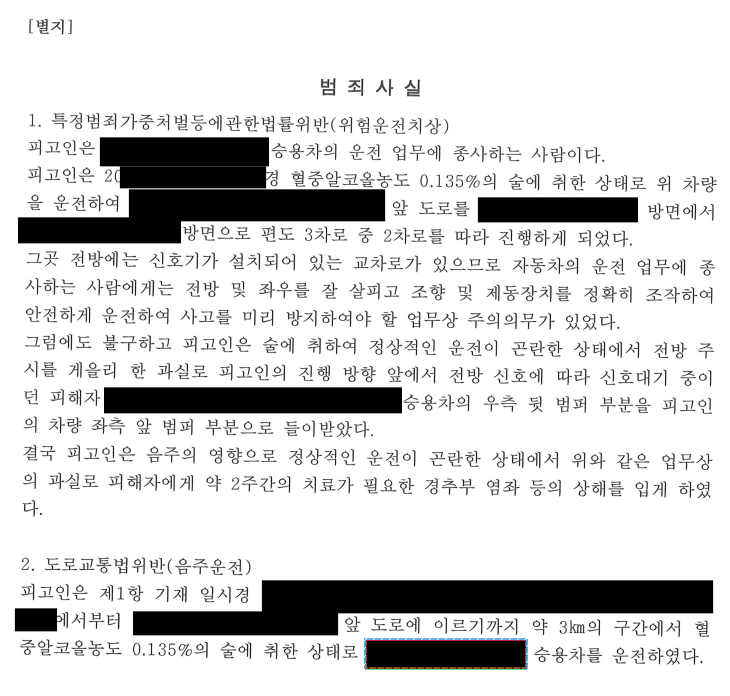 [2진,위험운전치상/구약식] 2진,위험운전치상/구약식 방어사례 이미지 2