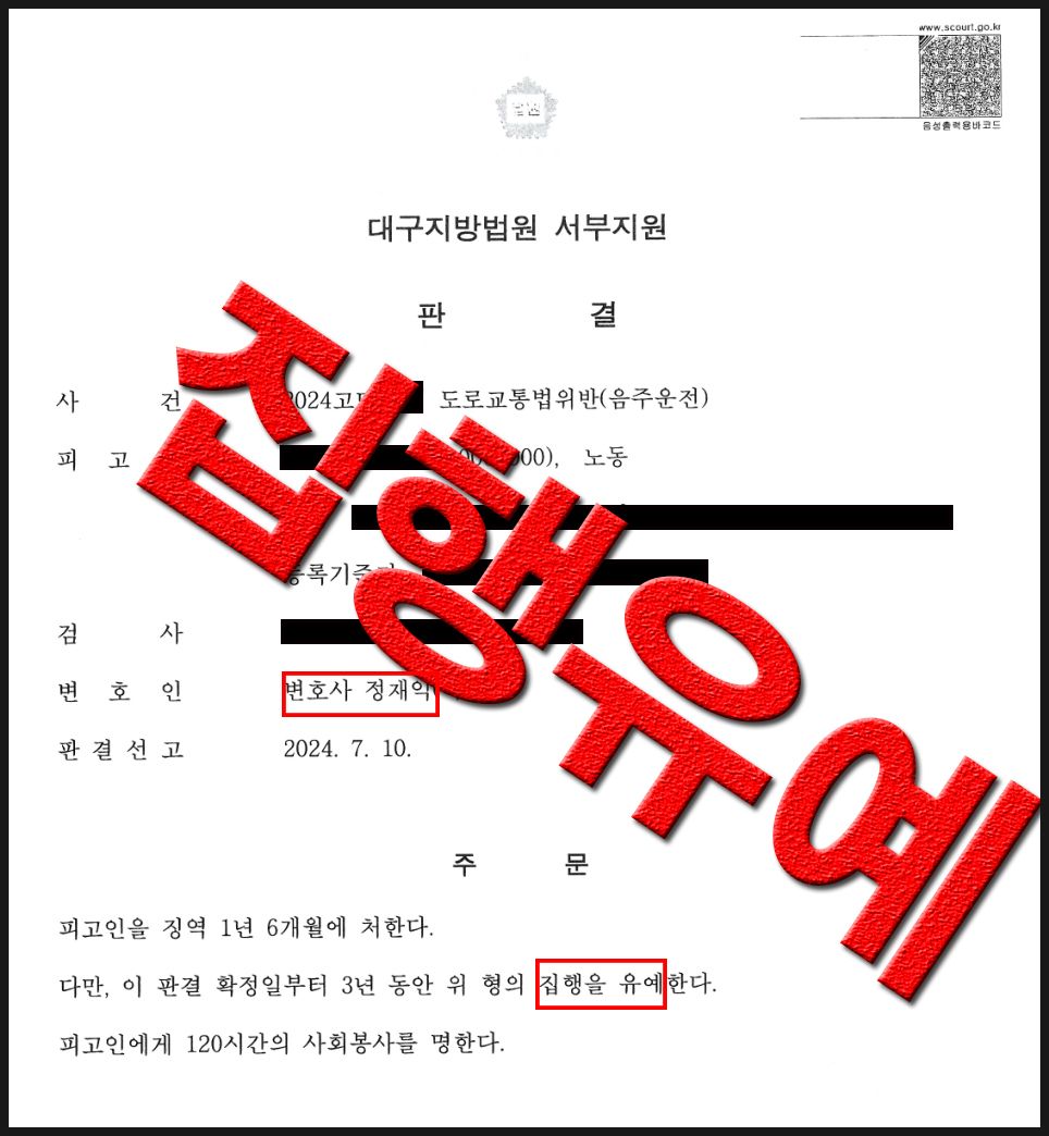 [집행유예]음주운전 6회, 이례적으로 구속을 면한 사례 이미지 1
