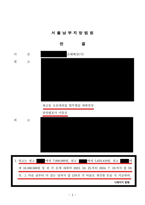 형사 타학부모 학폭 명예훼손 손해배상 2300만원 성공사례 이미지 1