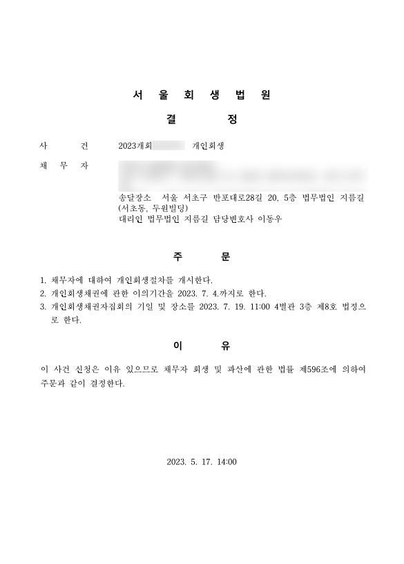 (회생 성공사례) 자영업자 개인회생 성공사례 - 81% 탕감 이미지 1