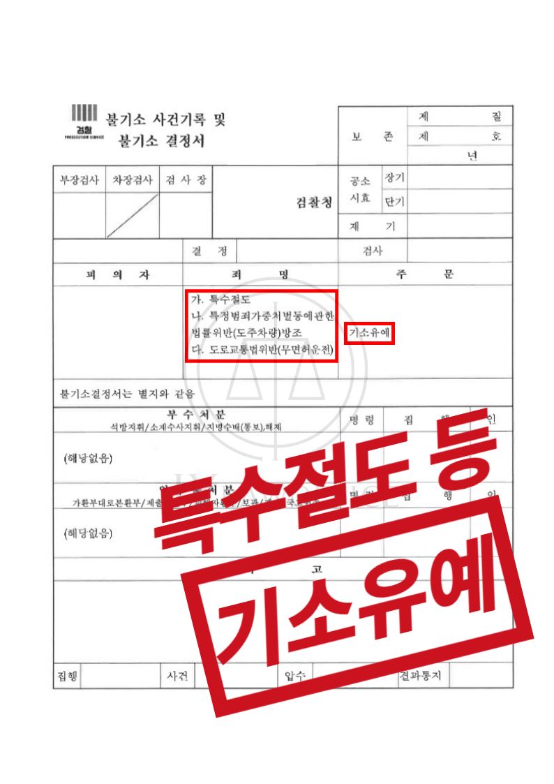 특수절도/도주치상/무면허운전, 기소유예 이미지 1