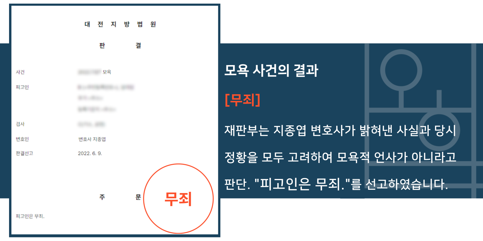 모욕죄 무죄 판결 이미지 1