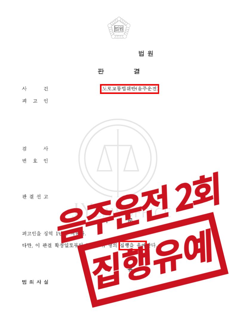 음주운전 2회, 집행유예 이미지 1