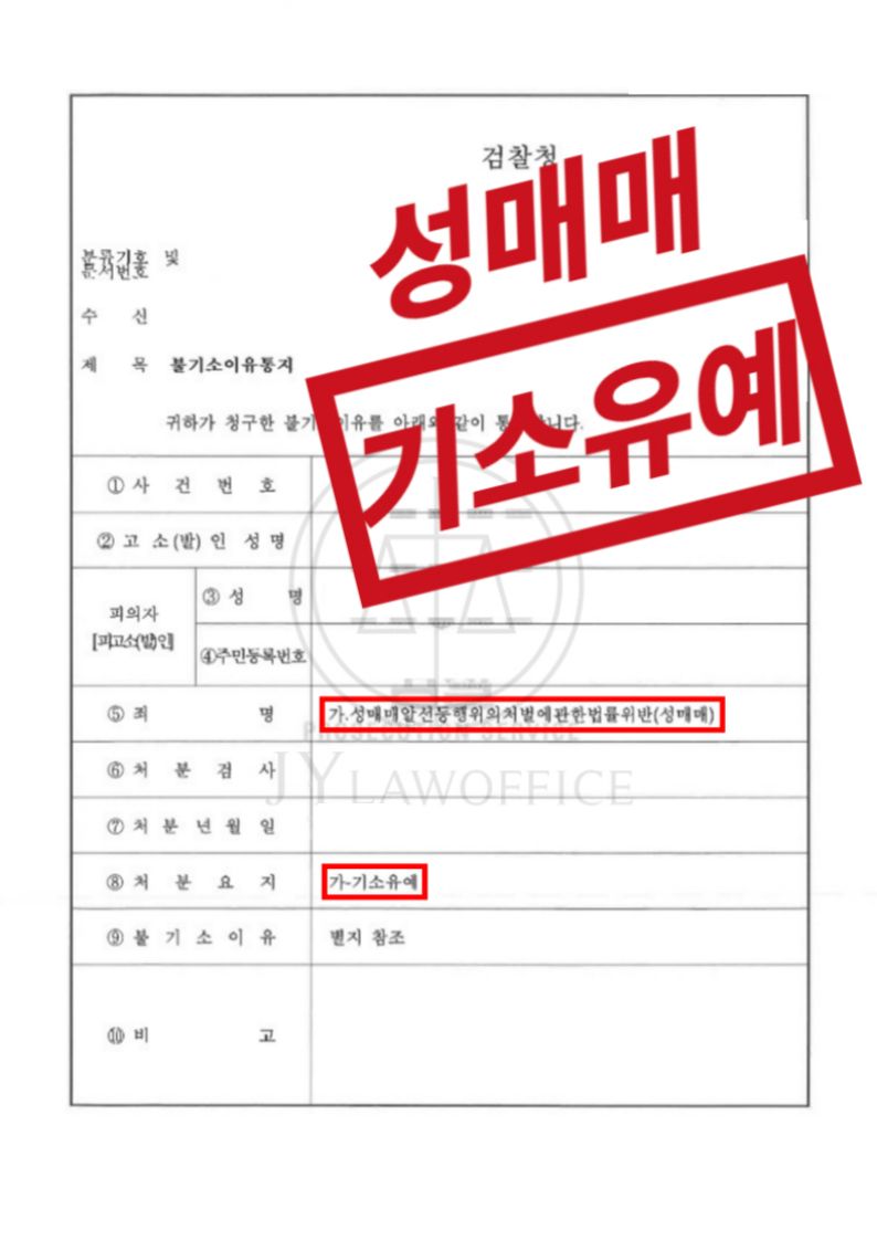 성매매, 전과없는 기소유예로 이미지 1