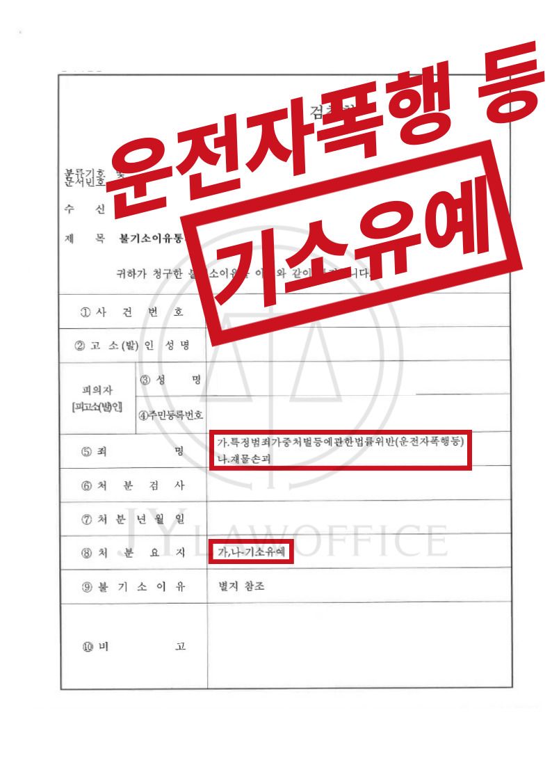 운전자폭행/재물손괴, 기소유예 이미지 1