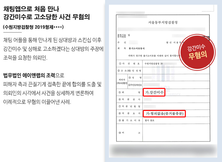 [혐의없음] 사과했으나 강간미수 최종 무혐의! 이미지 1