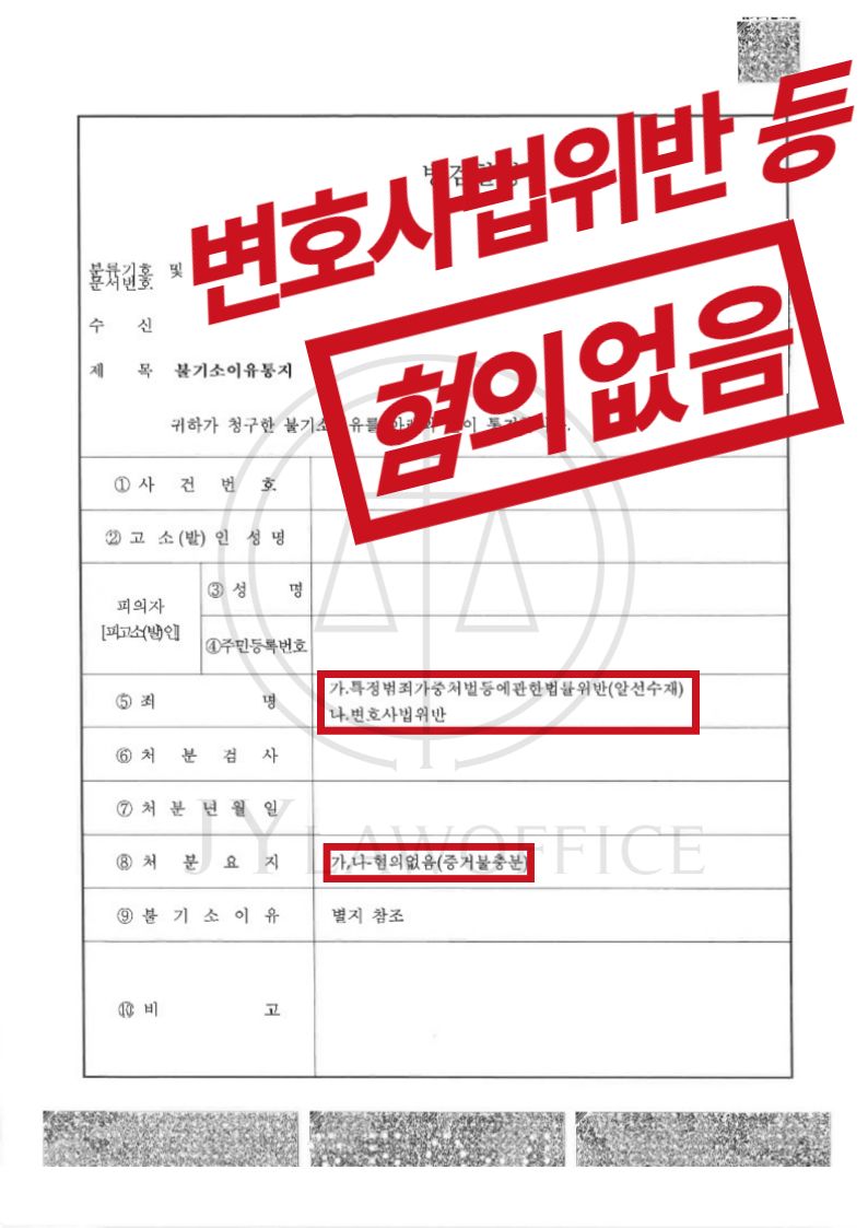 [변호사법위반 등] 성공사례 이미지 1