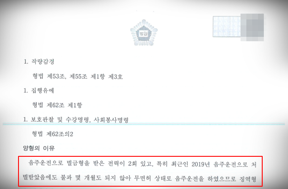 [음주운전 3진아웃]집행유예 방어 이미지 2
