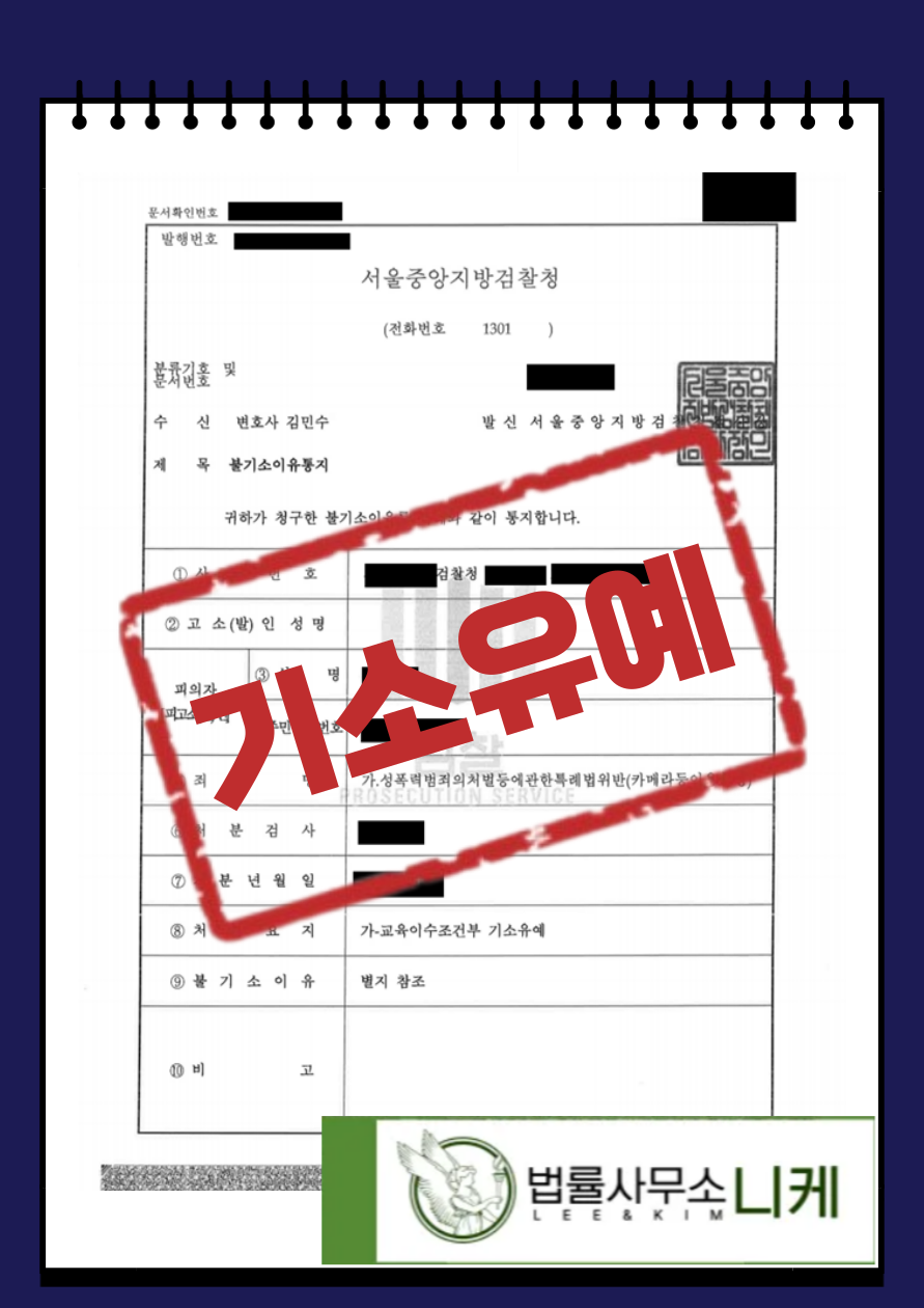 [기소유예] 잘못된 성적욕구로 인한 몰카(카메라등이용촬영) 이미지 1