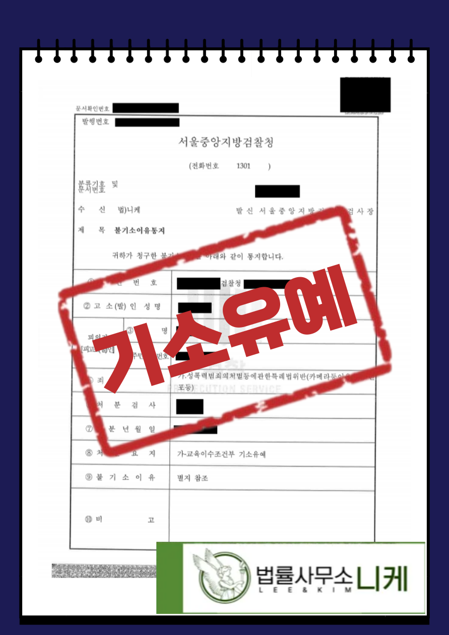 [기소유예] 홧김에 저지른 범행 (카메라등이용촬영, 반포등) 이미지 1